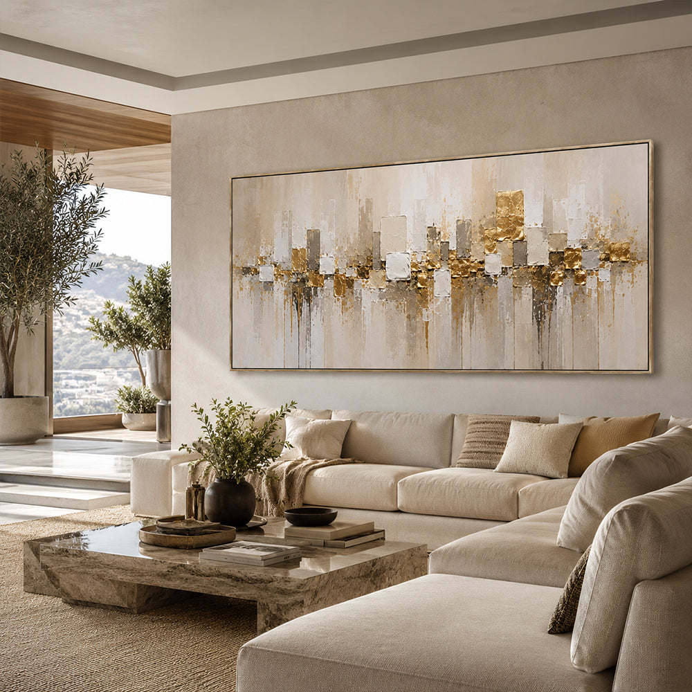 Abstract Wall Art – Gilded Square Patches