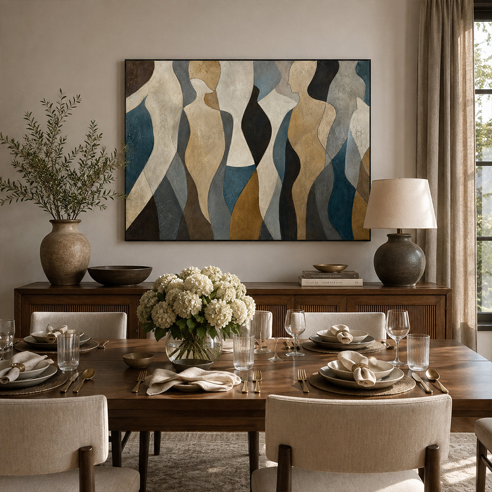 Abstract Wall Art – Curved Human Silhouettes