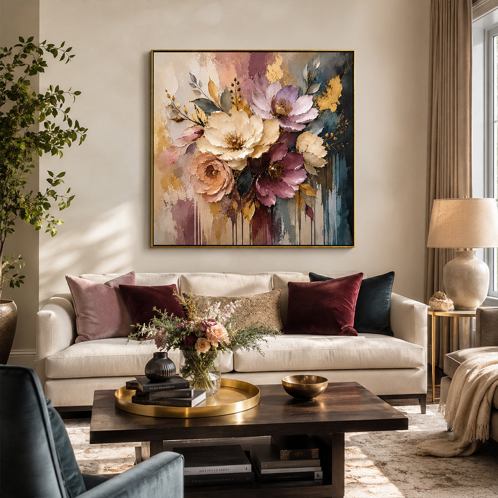 Texture Painting Art – Moody Floral Bouquet
