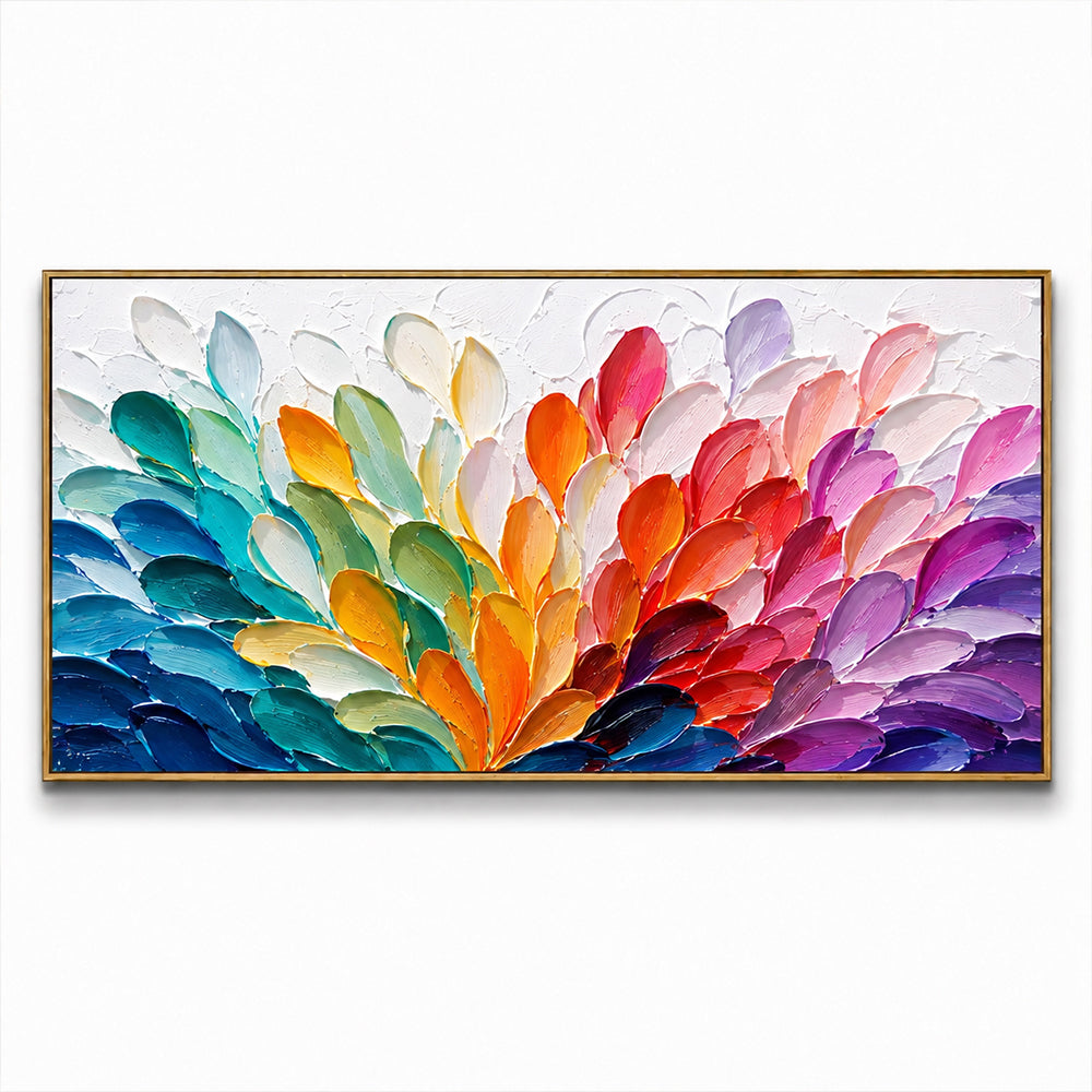Abstract Wall Art – Rainbow Petal Cluster
