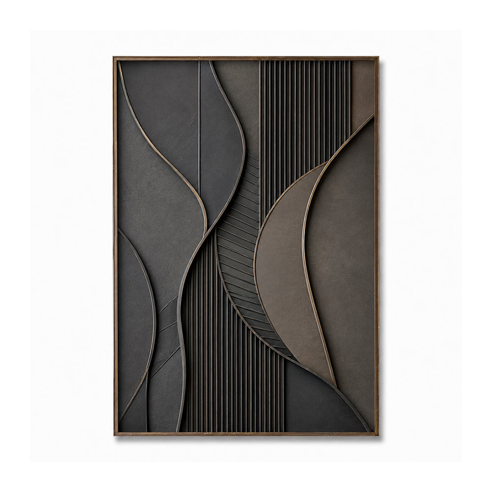 Texture Painting Art – Neutral Curved Relief