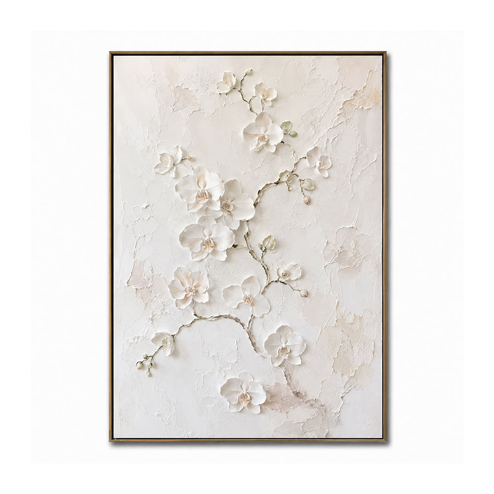 Minimalist Art – Textured White Orchids