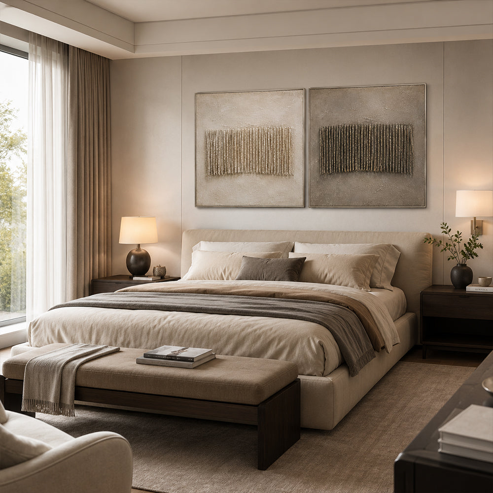 Wabi Sabi Art – Dual Textured Linear Panels