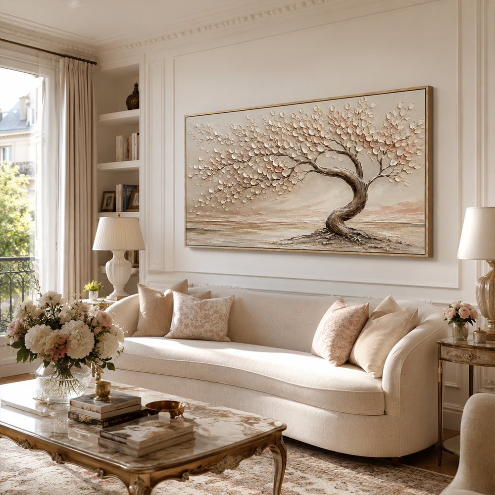 Texture Painting Art – Curved Tree Landscape