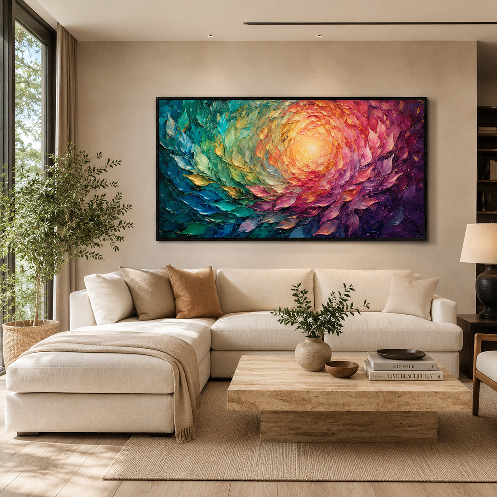 Texture Painting Art – Swirling Rainbow Foliage