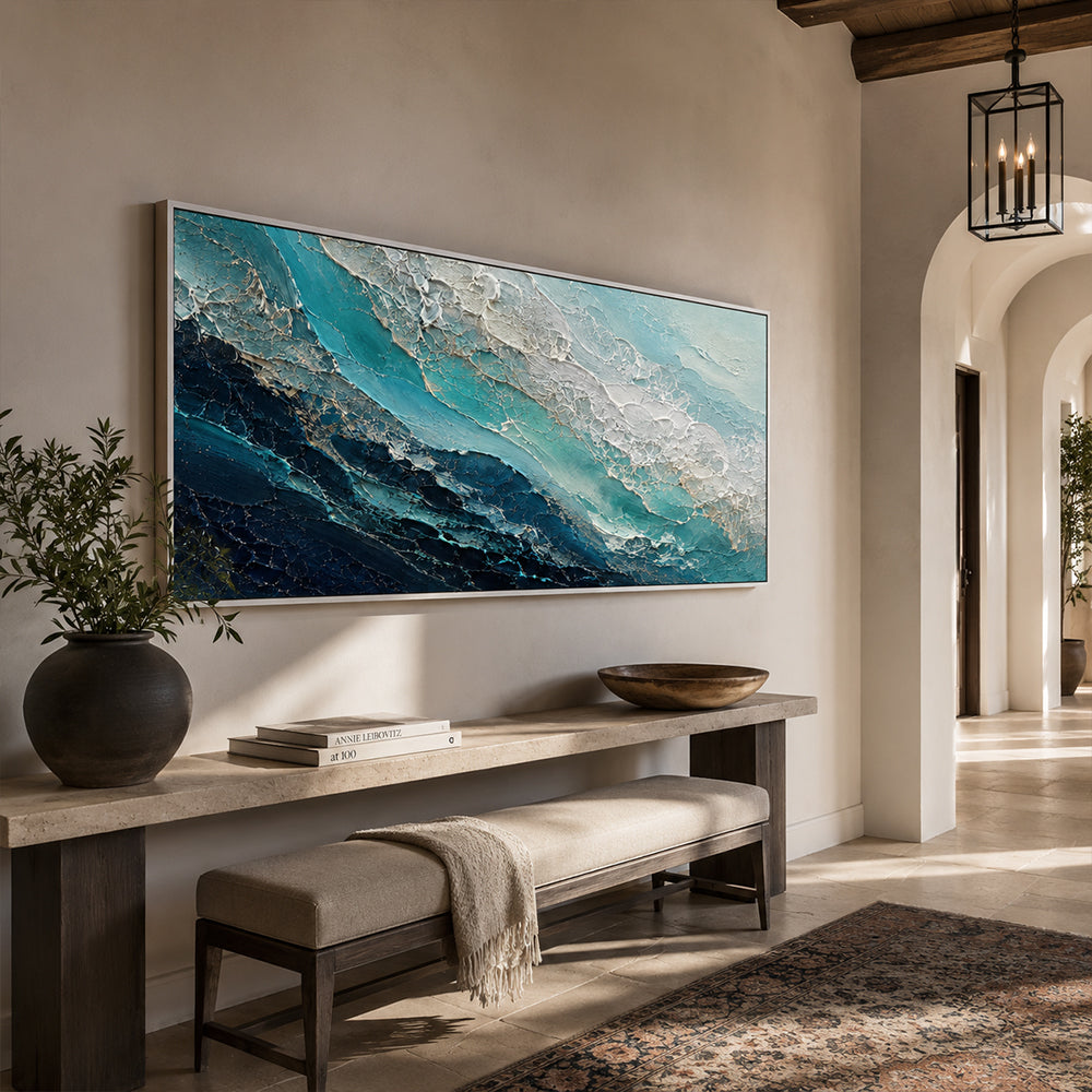 Texture Painting Art – Foamy Ocean Waves