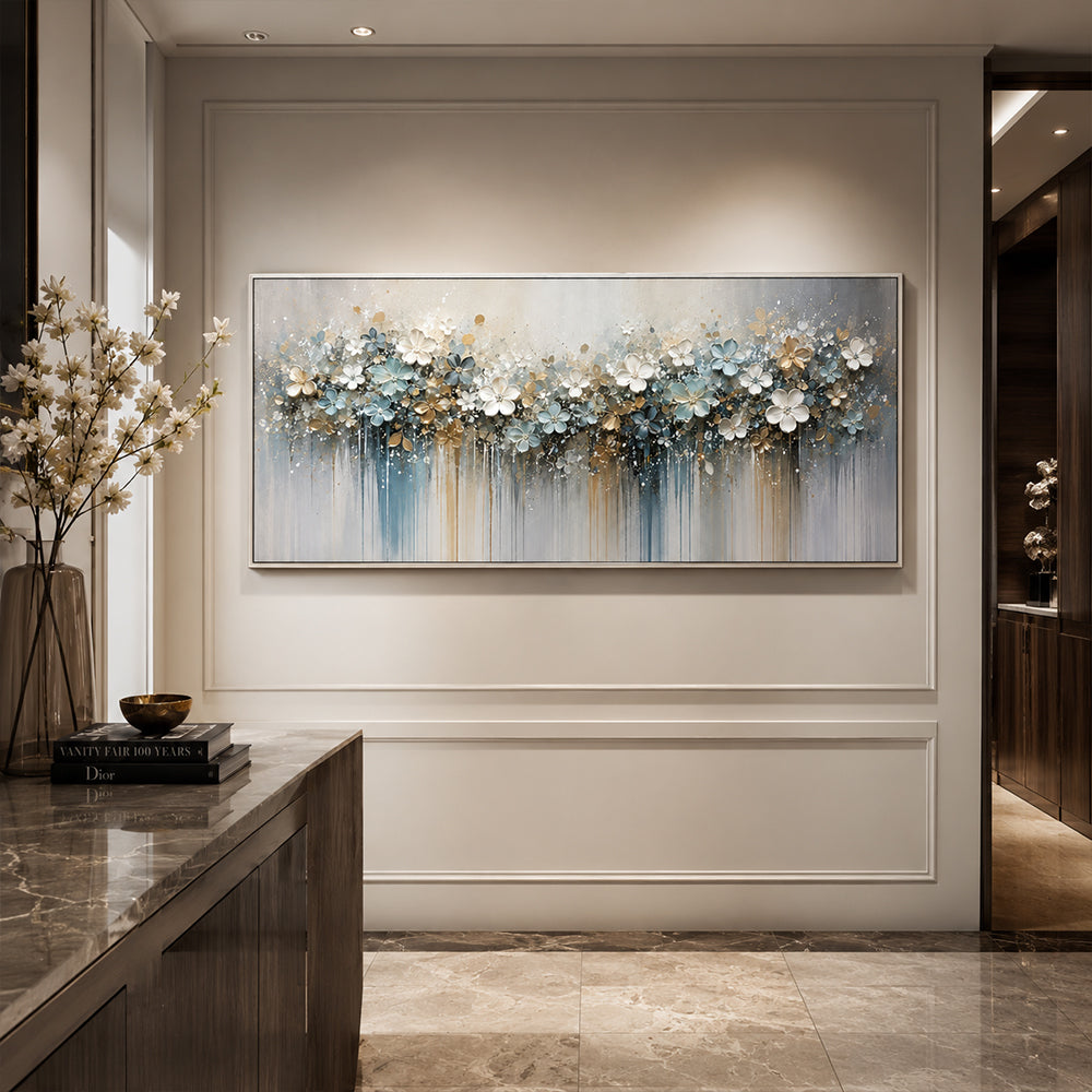 Abstract Wall Art – Dripping Pastel Blooms