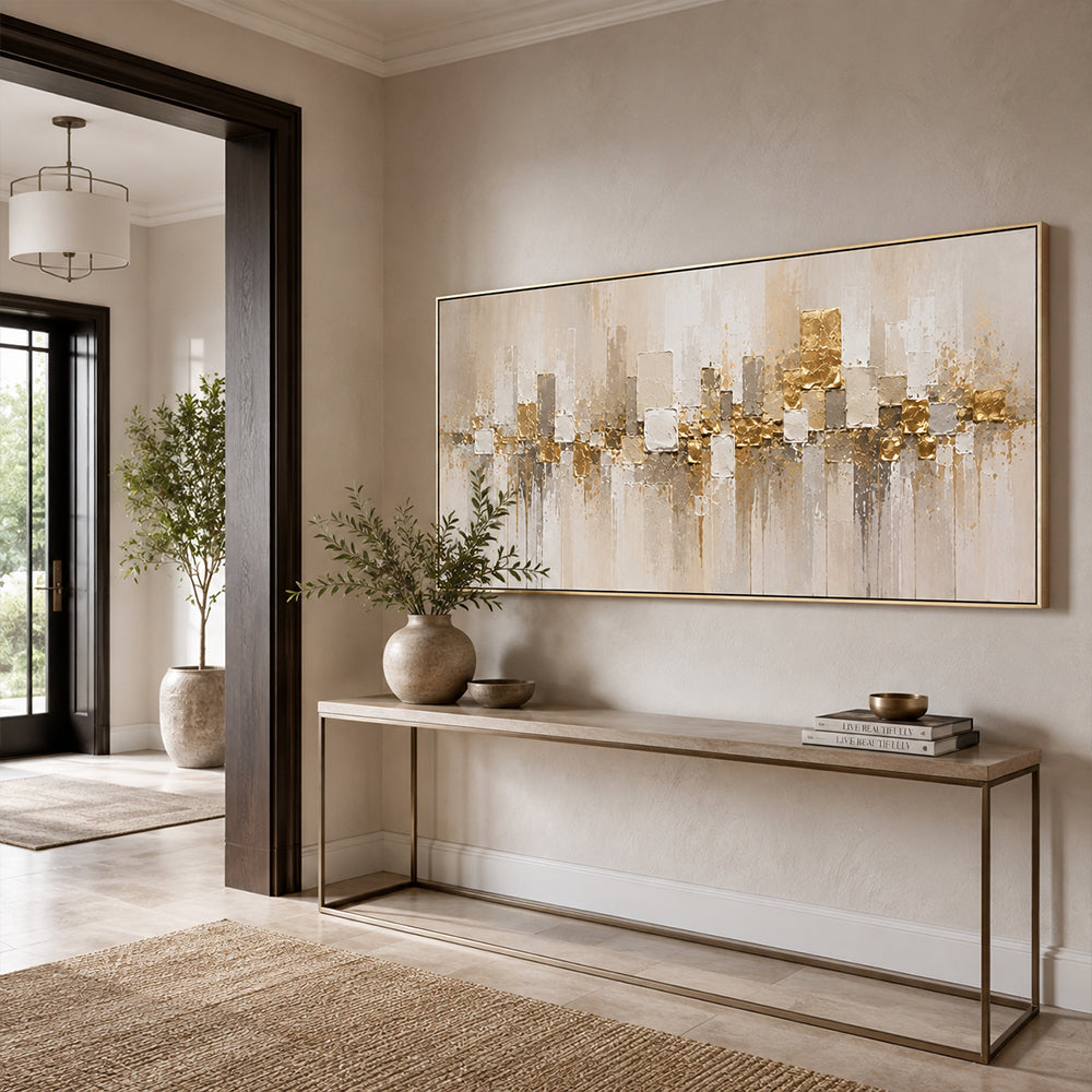 Abstract Wall Art – Gilded Square Patches