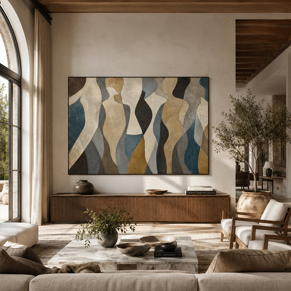 Abstract Wall Art – Curved Human Silhouettes
