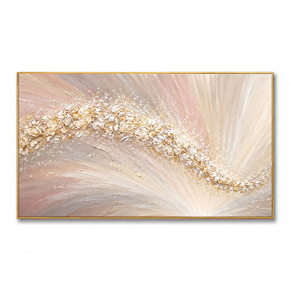 Texture Painting Art – Golden Curved Swirl