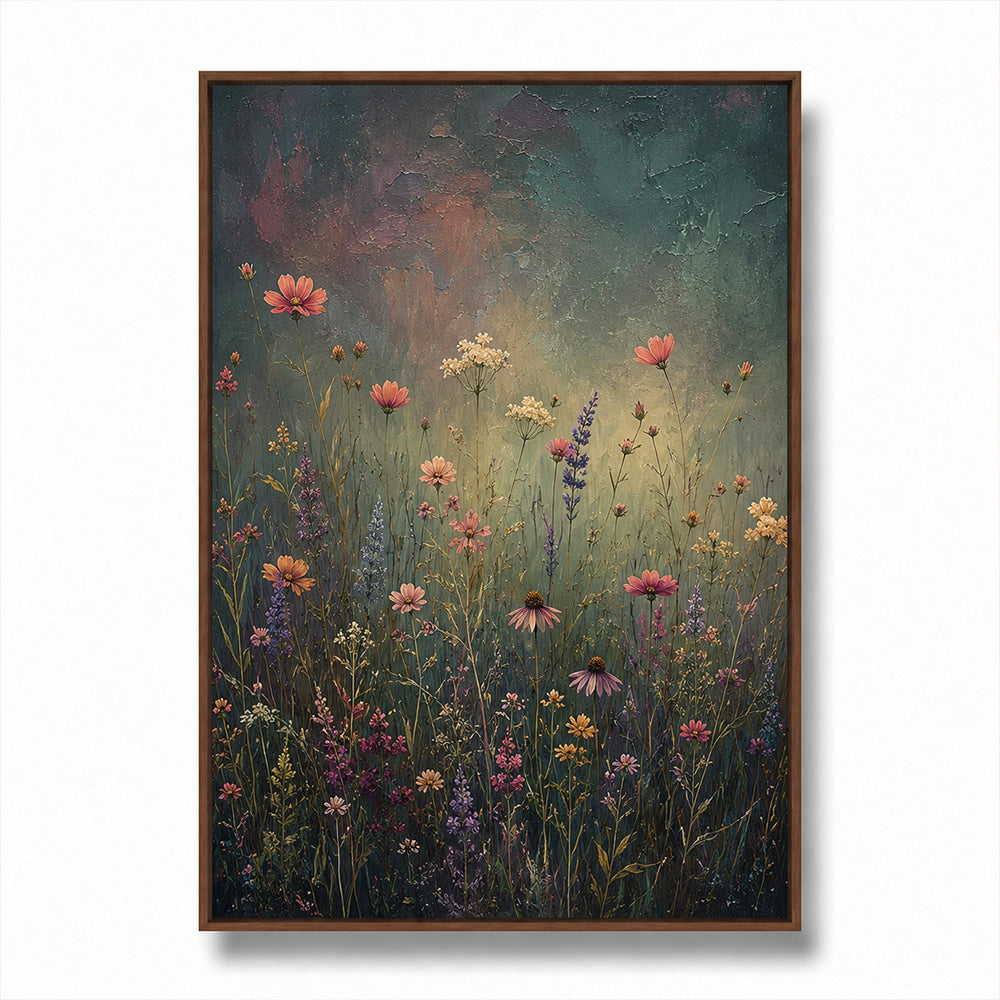 Vintage Americana Art – Wildflower Meadow Scene