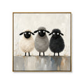 Texture Painting Art – Three Fluffy Sheep