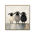 Texture Painting Art – Three Fluffy Sheep