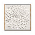 Minimalist Art – White Relief Dahlia