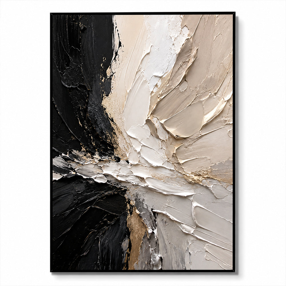 Texture Painting Art – Bold Neutral Impasto Swirls
