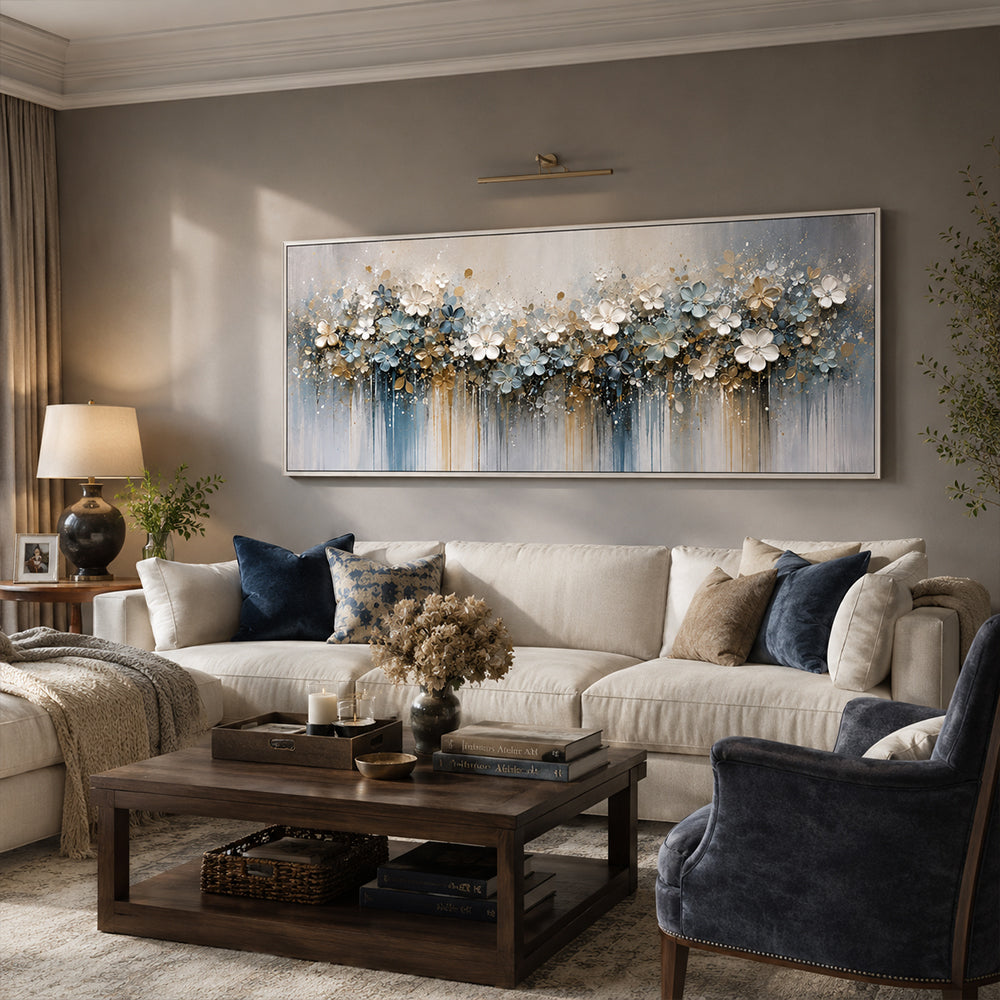 Abstract Wall Art – Dripping Pastel Blooms