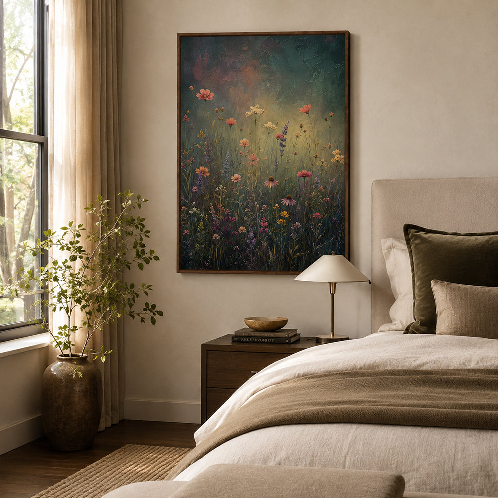 Vintage Americana Art – Wildflower Meadow Scene