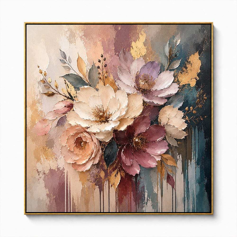 Texture Painting Art – Moody Floral Bouquet