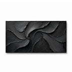 Texture Painting Art – Swirling Black Impasto Forms