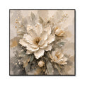 Texture Painting Art – Neutral Cream Florals